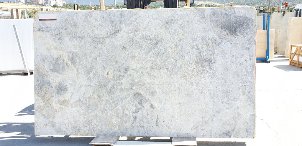 Silver marble with warm veining slab