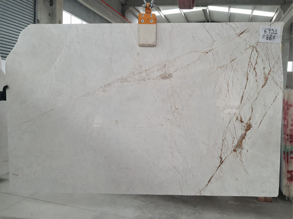 Gray marble with red veining slab