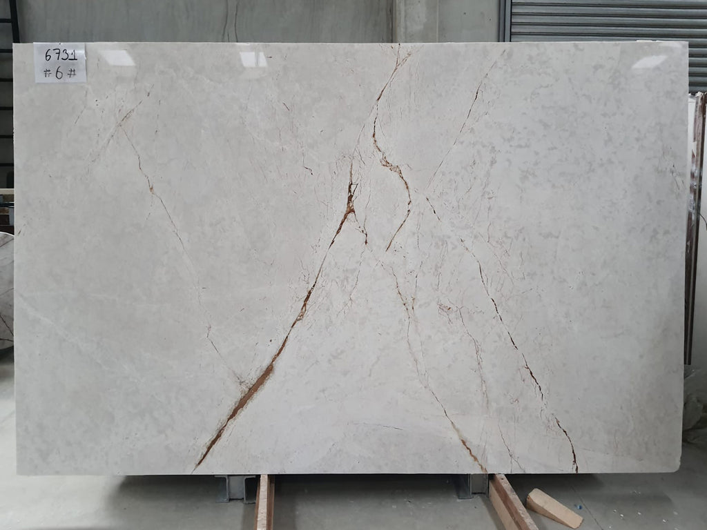 Gray marble with red veining slab