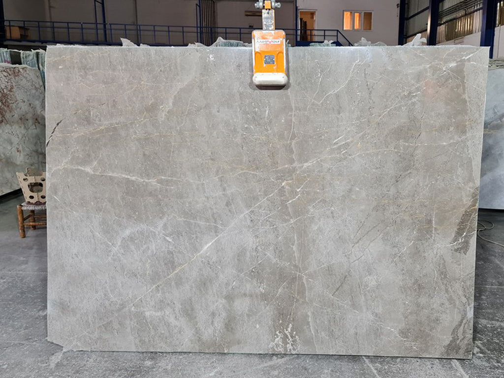 Gray marble with white veining slab