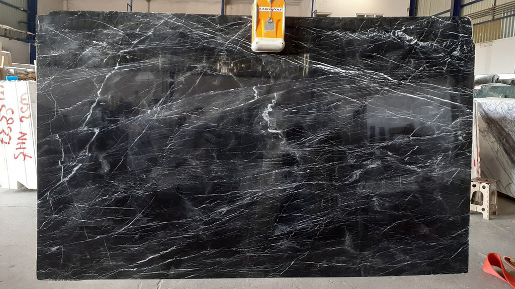 Black Marble with white veining slab