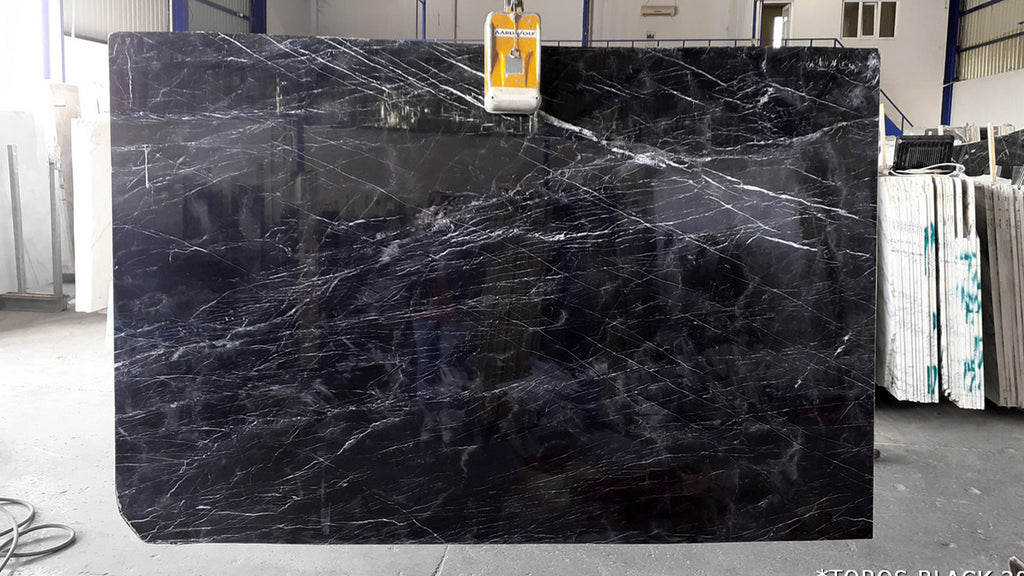 Black Marble with white veining slab