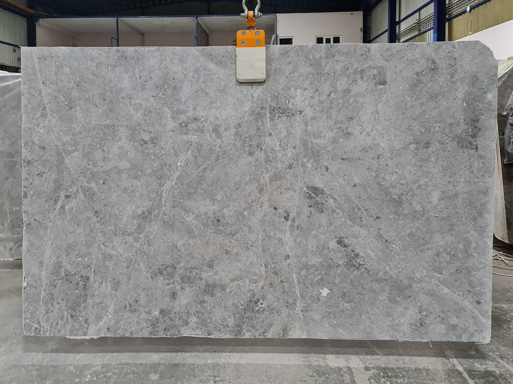 Gray marble with white veining slab
