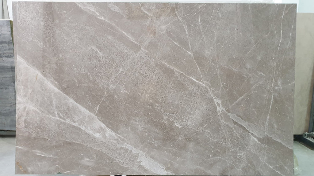 Gray Beige marble with white veining slab