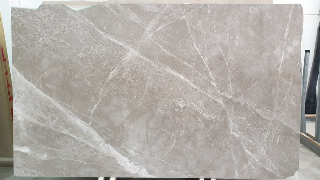 Gray Beige marble with white veining slab