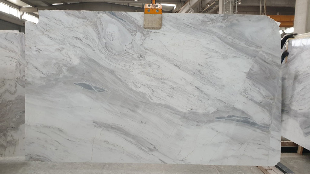 Warm gray marble with veining slab
